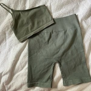 NIKIBIKI ONE SHOULDER RIBBED SET BIKER SHORT ONE SIZE